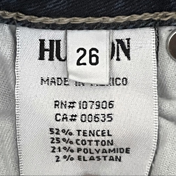 Hudson Bacara Crop Dark Wash Straight Cuff Flap Pocket Jeans Size 26 - Picture 10 of 12